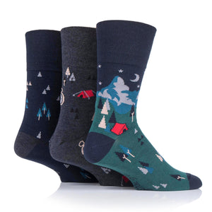 GENTLE GRIP 3Pk Business Socks-Fun Feet-Mens 6-11