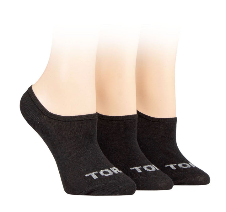 TORE 3PK 100% Recycled Plain Ped "No Show" Socks -Womens 4-8