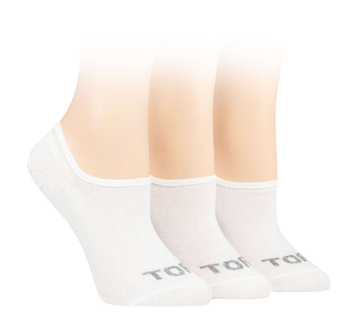 TORE 3PK 100% Recycled Plain Ped "No Show" Socks -Womens 4-8