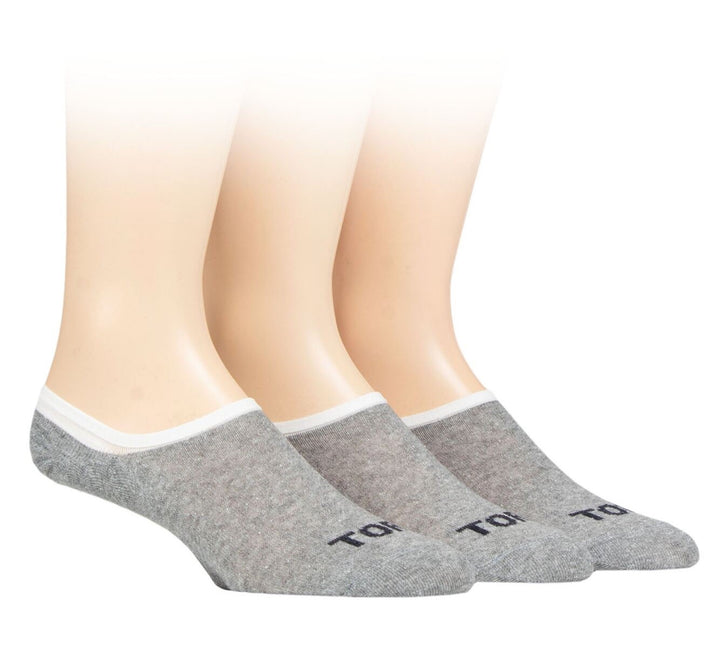 TORE 3PK 100% Recycled Plain Ped "No Show" Socks -Mens 7-11