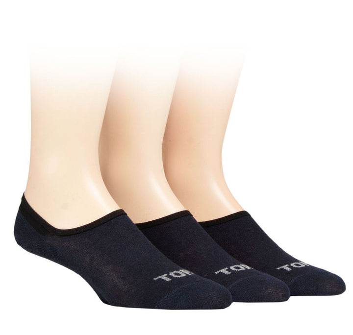 TORE 3PK 100% Recycled Plain Ped "No Show" Socks -Mens 7-11