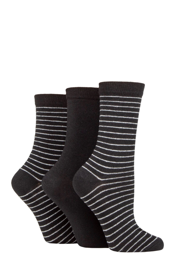 TORE 3Pk 100% Recycled Striped Socks-Womens 4-8