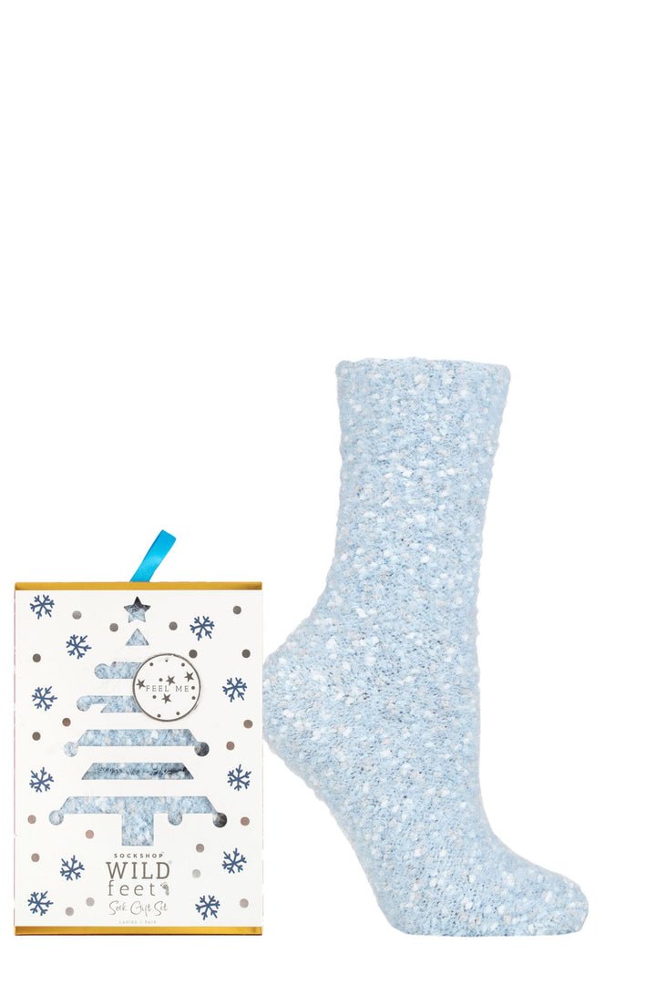 WILDFEET 1PK Gift Boxed Christmas Popcorn Bed Socks-Womens 4-8