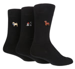 Load image into Gallery viewer, WILDFEET 3pk Embroided Cotton Novelty Crew - Mens 7-11
