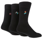 Load image into Gallery viewer, WILDFEET 3pk Embroided Cotton Novelty Crew - Mens 7-11
