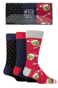 WILDFEET 3PK Christmas Gift Boxed Socks-Mens 7-11