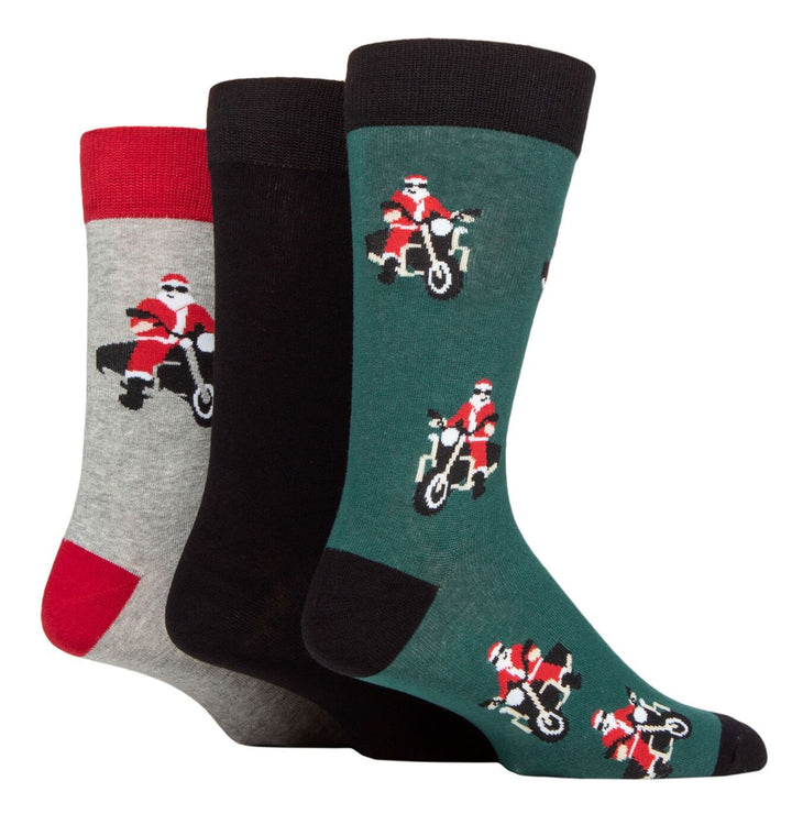 WILDFEET 3PK  Christmas Novelty Cotton Socks - Mens 7-11