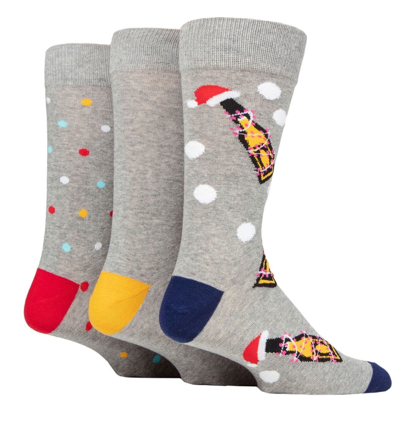 WILDFEET 3PK  Christmas Novelty Cotton Socks - Mens 7-11