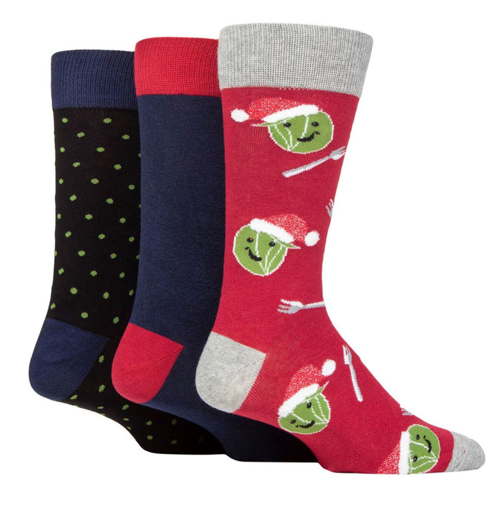 WILDFEET 3PK  Christmas Novelty Cotton Socks - Mens 7-11