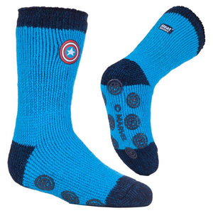 HEAT HOLDERS Licensed Captain America Slipper Kids Socks