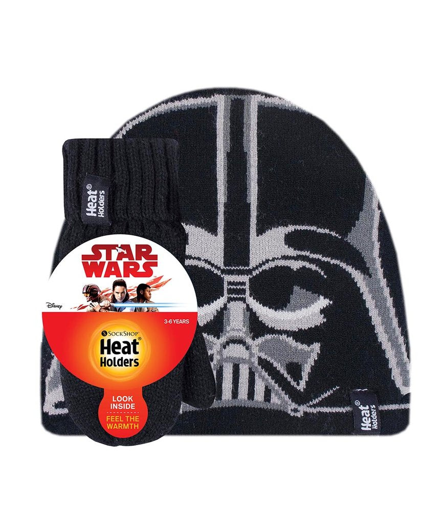 HEAT HOLDERS Licensed Star Wars Hat and Mittens Set-Kids 3-6 years
