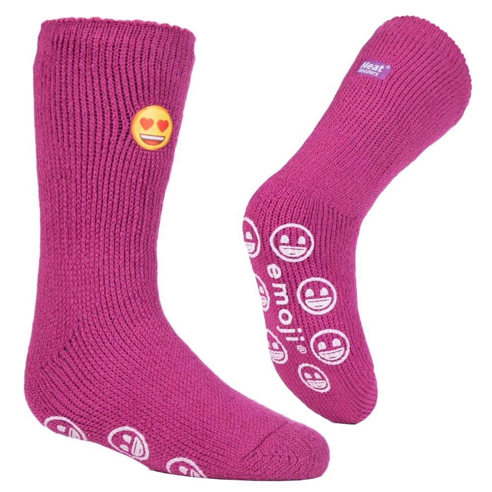HEAT HOLDERS Licensed Emoji Heart Face Slipper Socks-Kids