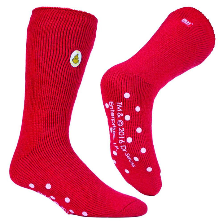 HEAT HOLDERS Licensed Grinch Slipper Socks -Mens 6-11