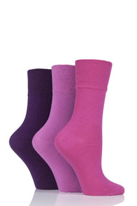 IOMI FOOTNURSE 3Pk Gentle Grip Diabetic Socks-Womens 4-8