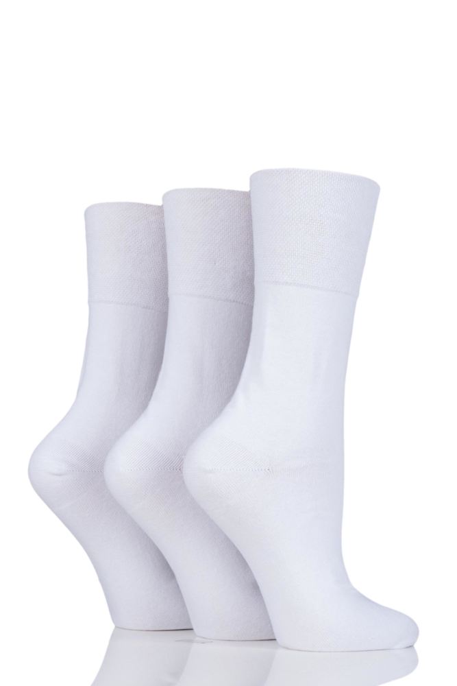IOMI FOOTNURSE 3Pk Gentle Grip Diabetic Socks-Womens 4-8