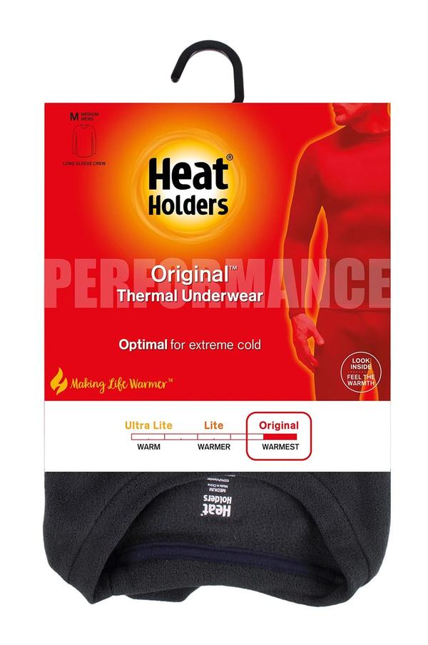 HEAT HOLDERS Original Black Base Layer Tops-Mens