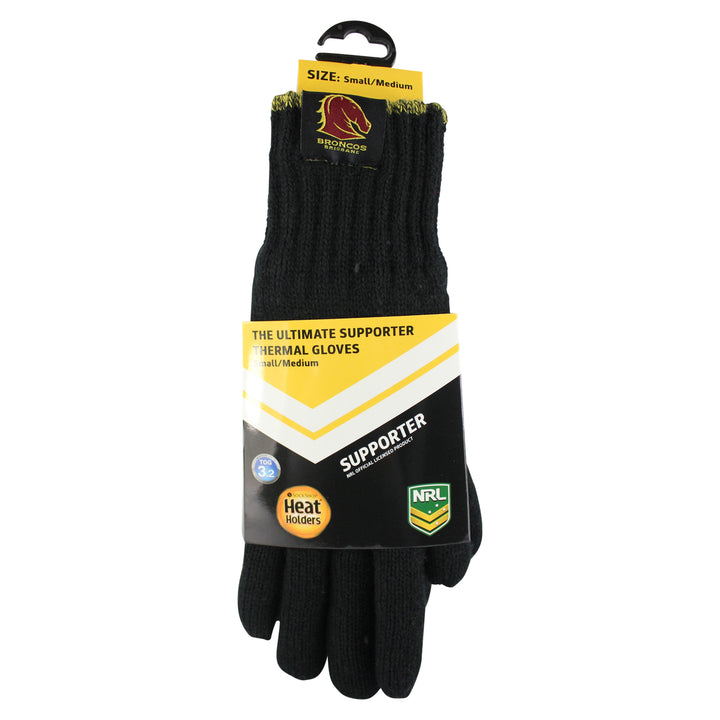 NRL Heat Holders  Thermal Gloves Brisbane Broncos