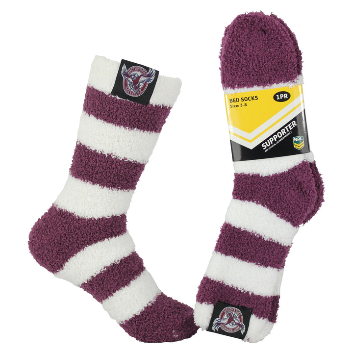 NRL Manly Sea Eagles 2Pk Bed Socks