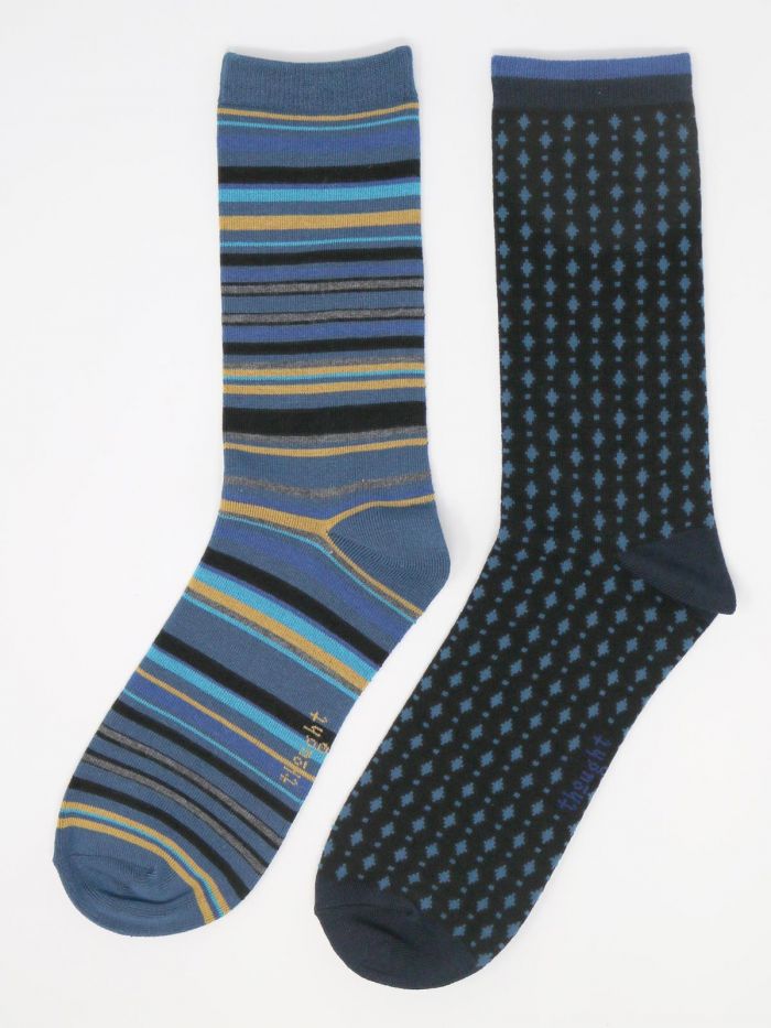 THOUGHT 2Pk Philip Bamboo Socks Gift Box -Mens 7-11