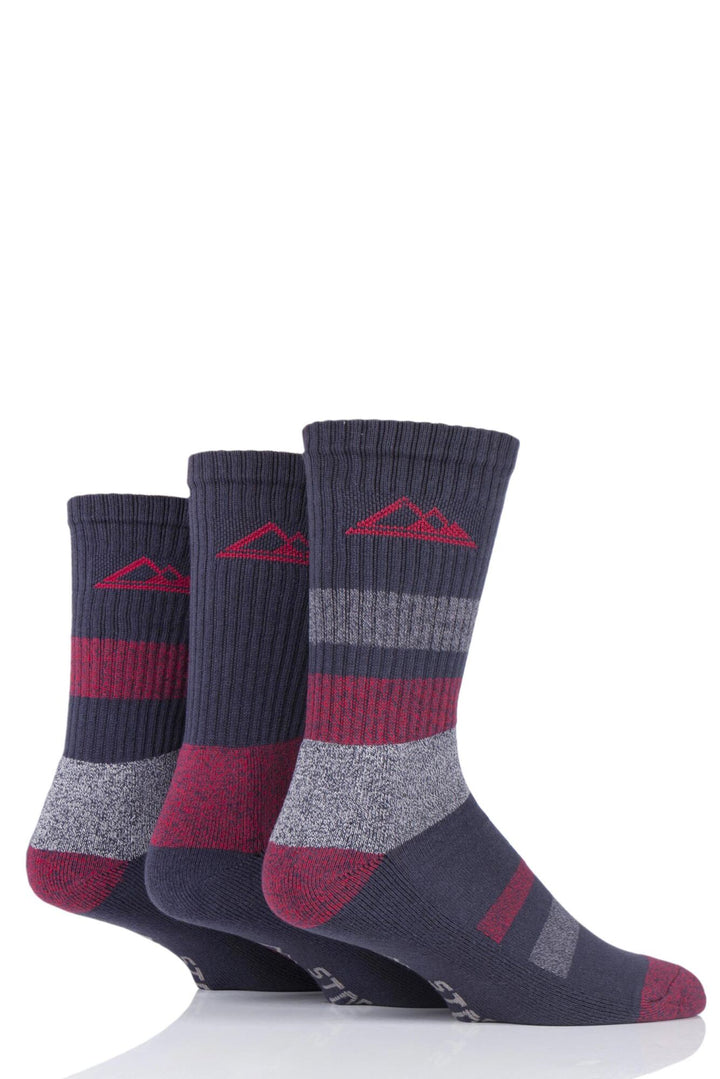 STORM BLOC 3Pk Striped Crew Socks - Mens 6-11