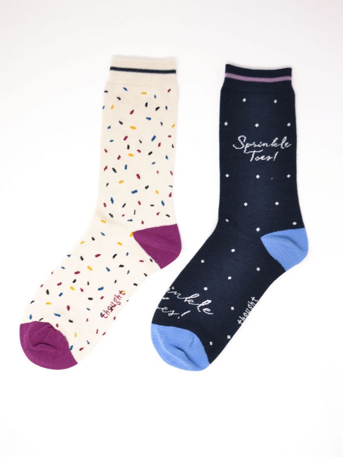 THOUGHT 2Pk Sprinkle Cake Theme Bamboo Socks Gift Box -Womens