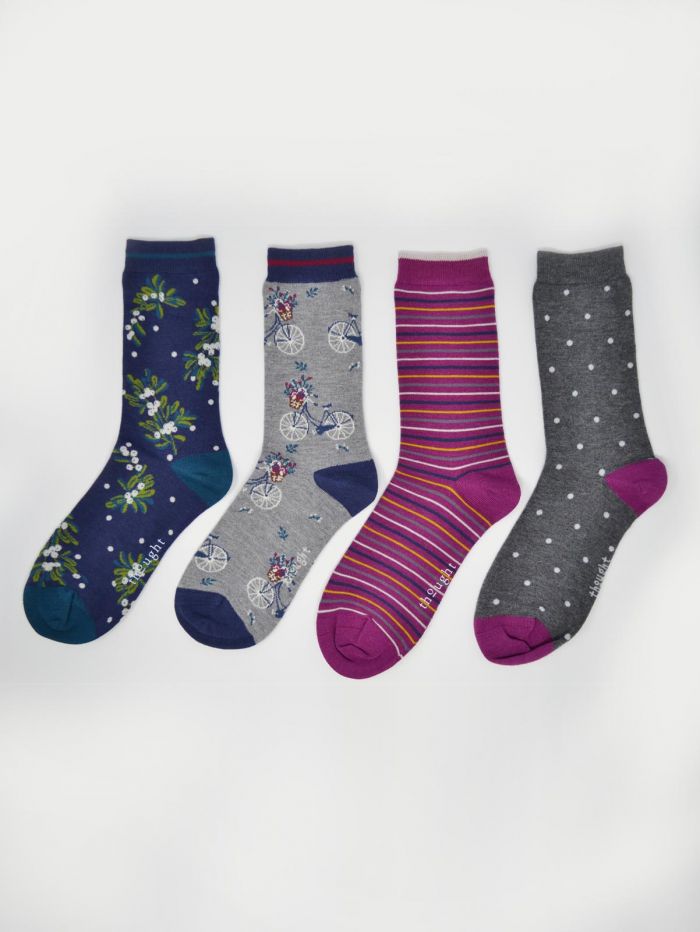 THOUGHT 4Pk Katherine Bamboo Socks Gift Box - Womens